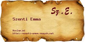 Szenti Emma névjegykártya